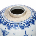 Blue & White Porcelain Ginger Jar - Butterflies Design