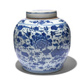 Blue & White Porcelain Ginger Jar - Chrysanthemum Design