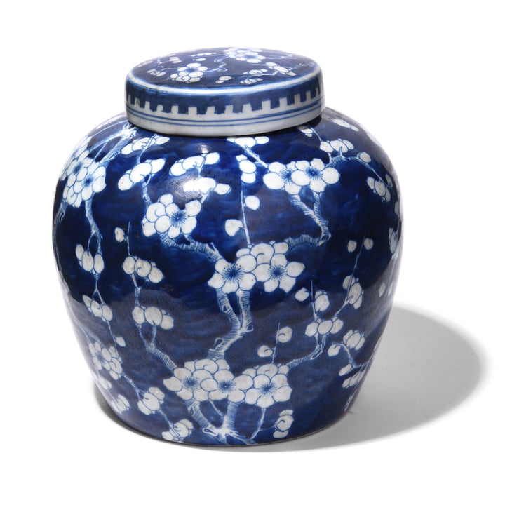 Blue & White Porcelain Ginger Jar - Prunus Design | Indigo Antiques