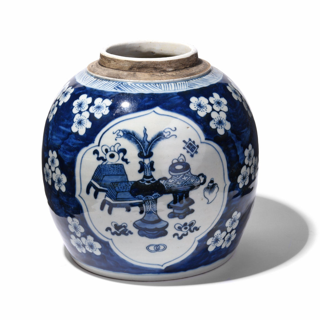 Blue & White Porcelain Ginger Jar - Prunus & Wise Objects Design | Indigo Antiques