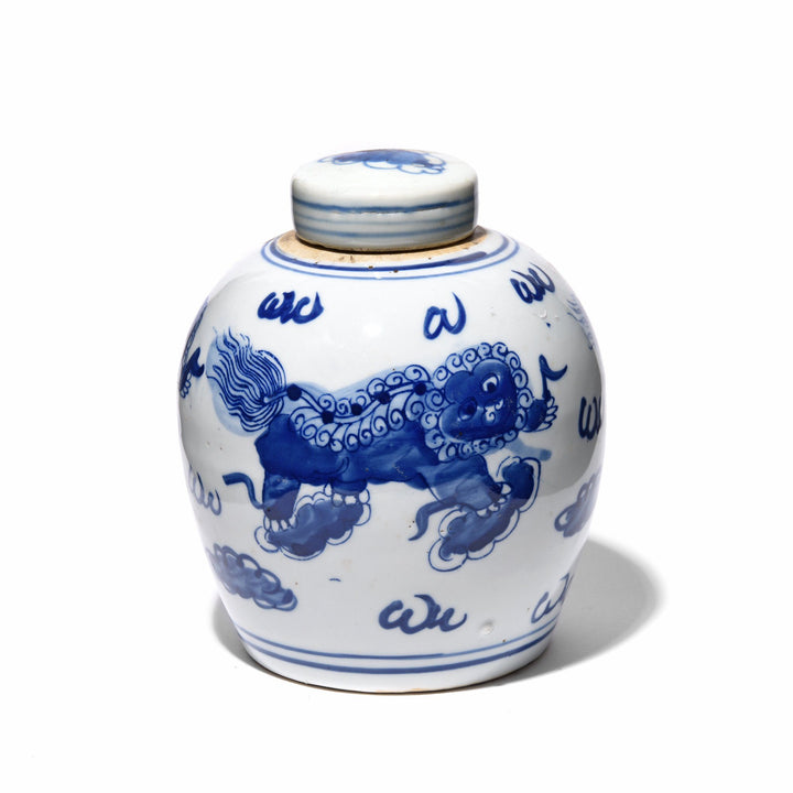 Blue & White Porcelain Ginger Jar - Qilin Design | Indigo Antiques