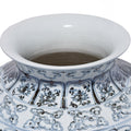 Blue & White Porcelain Lotus Temple Jar - Floral Design
