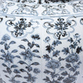 Blue & White Porcelain Lotus Temple Jar - Floral Design