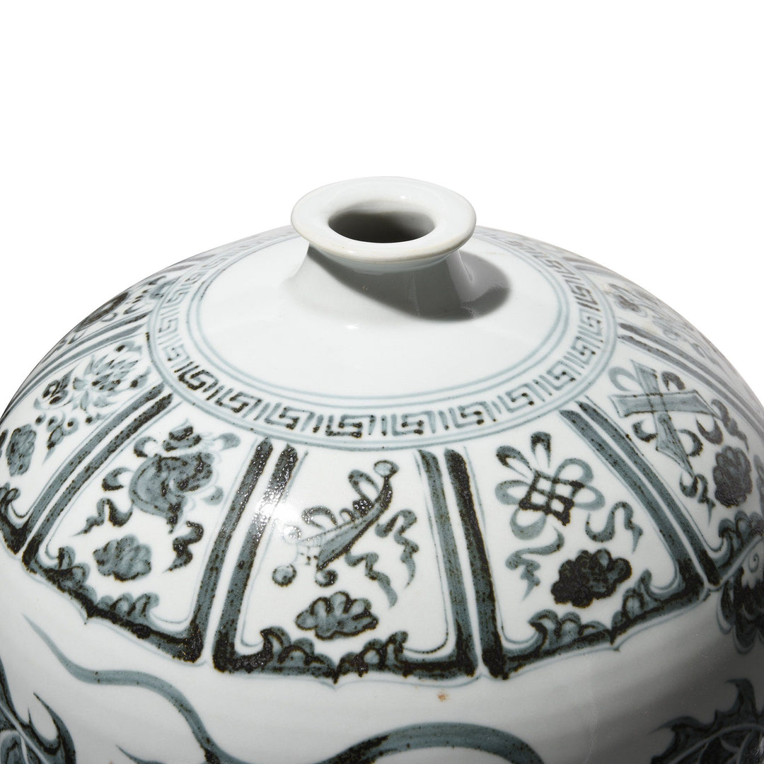 Blue & White Porcelain Meiping Vase - Dragon Design | Indigo Antiques