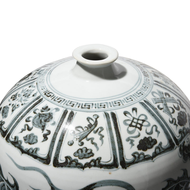 Blue & White Porcelain Meiping Vase - Dragon Design | Indigo Antiques