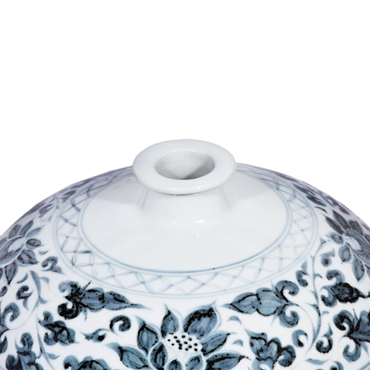 Chinese Reproduction Blue & White Porcelain Meiping Vase - Fish Design | Indigo Antiques
