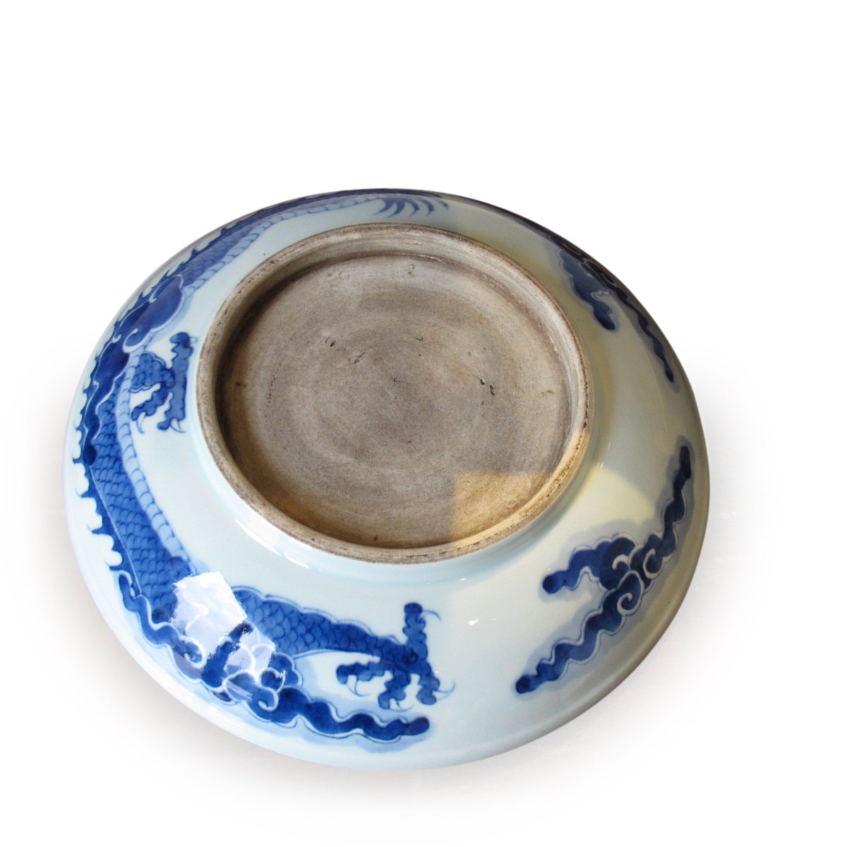 Blue & White Porcelain Plate  - Dragon Design | Indigo Oriental Antiques