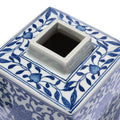 Blue & White Porcelain Tea Caddy - Peony Design