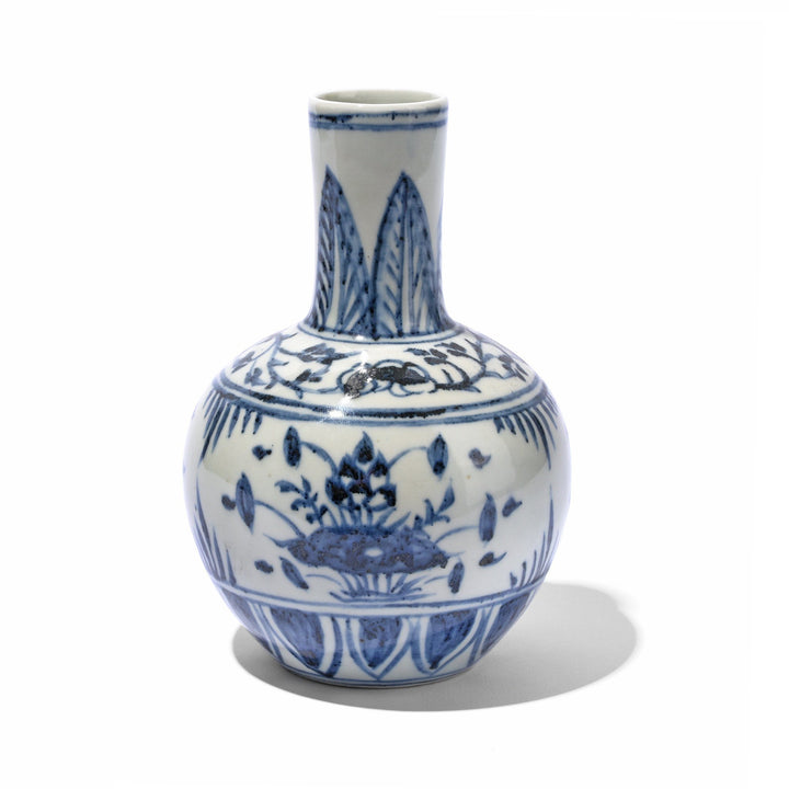Blue & White Porcelain Tianqiuping Flower Vase | Indigo Antiques