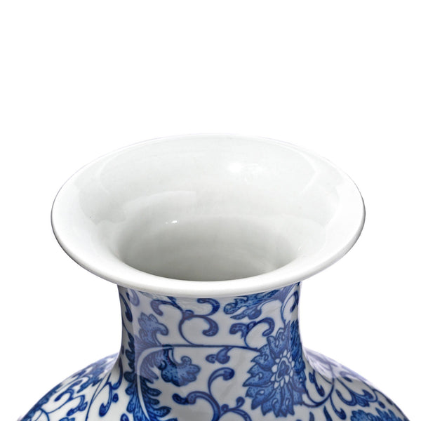 Blue & White Porcelain Vase - Chrysanthemum Design