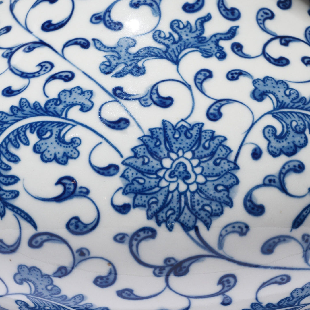 Blue & White Porcelain Vase - Chrysanthemum Design | Indigo Antiques