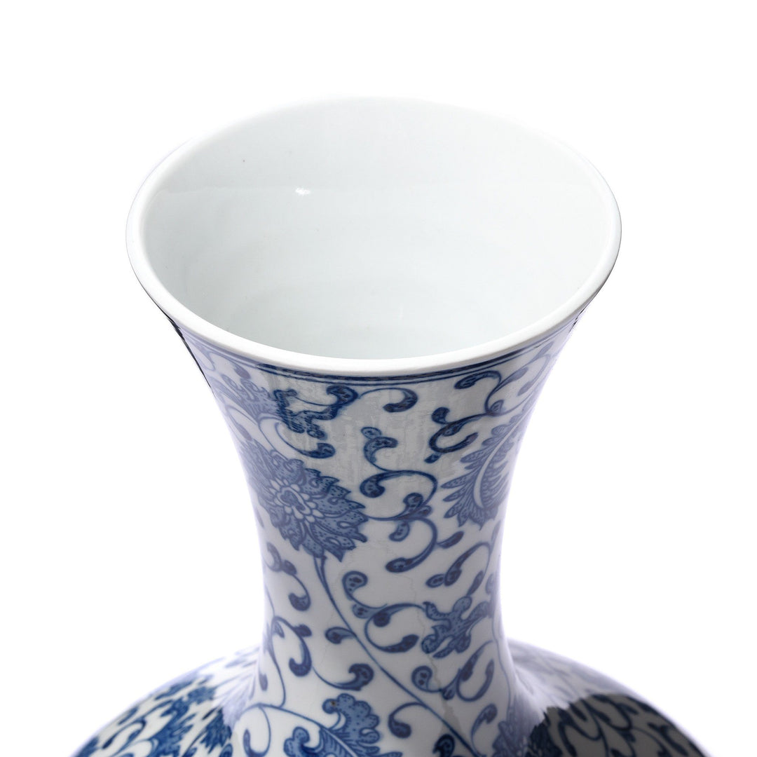 Blue & White Porcelain Vase - Chrysanthemum Design | Indigo Antiques