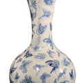 Blue & White Porcelain Yuhuchunping Vase - Butterfly Design