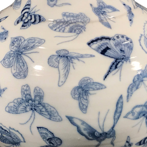 Blue & White Porcelain Yuhuchunping Vase - Butterfly Design