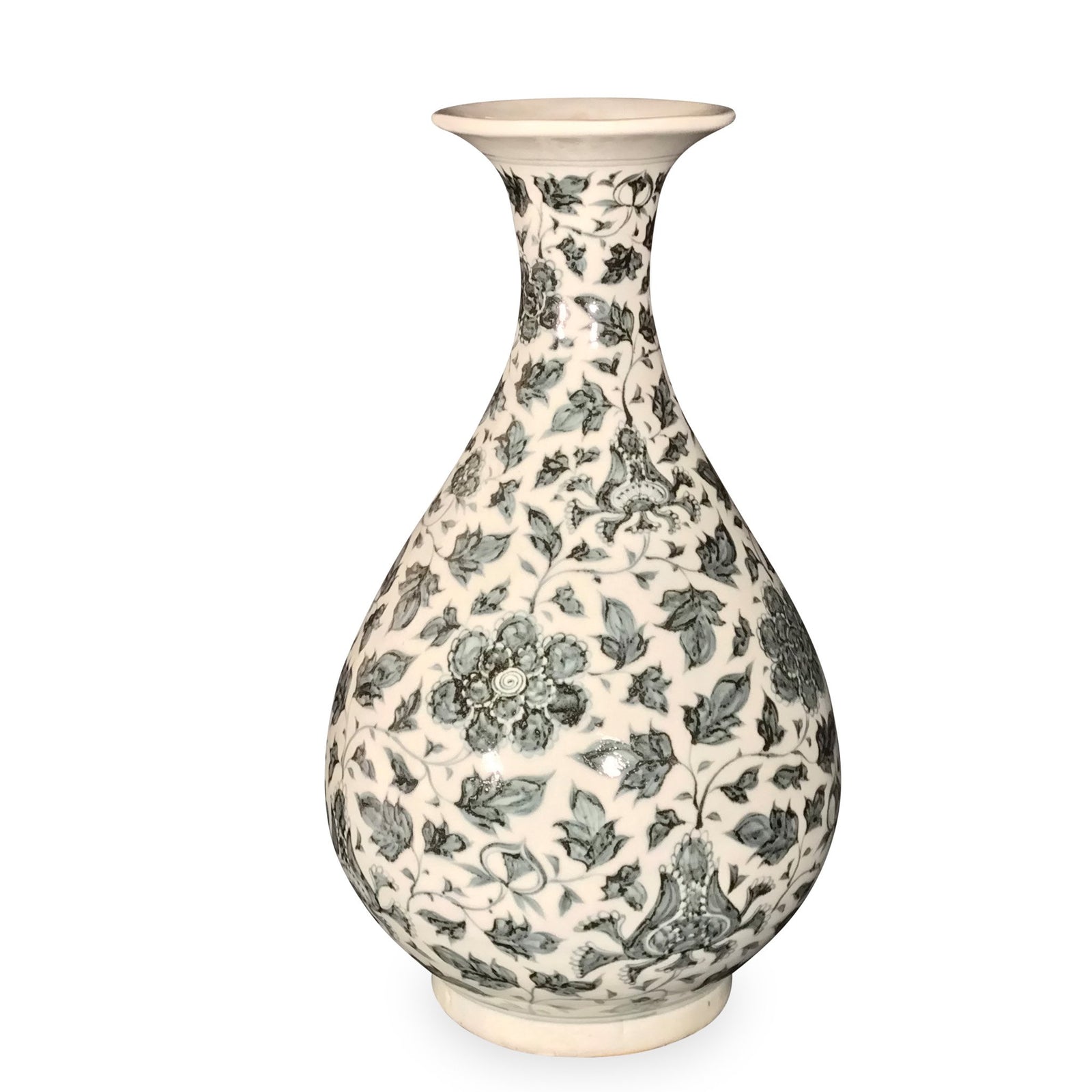 Blue & White Porcelain Yuhuchunping Vase - Peony Design - 23 x 23 x 47 (wxdxh cms) - C1168