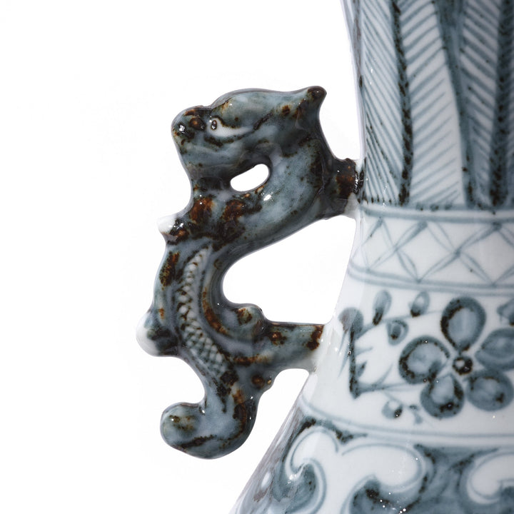 Chinese Reproduction Blue & White Porcelain Yuhuchunping Vase - Phoenix Design | Indigo Antiques