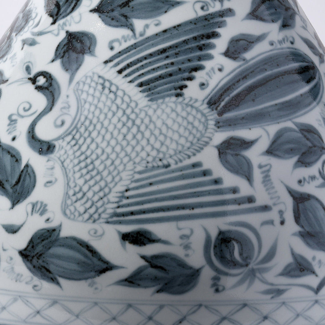 Chinese Reproduction Blue & White Porcelain Yuhuchunping Vase - Phoenix Design | Indigo Antiques