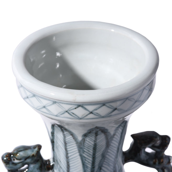 Chinese Reproduction Blue & White Porcelain Yuhuchunping Vase - Phoenix Design | Indigo Antiques