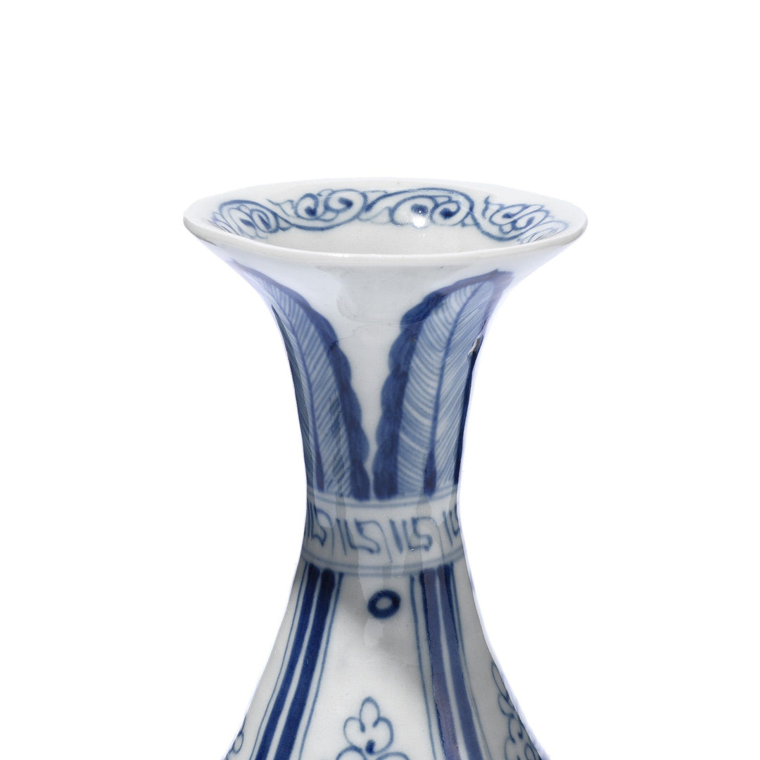 Detail From Blue & White Small Yuhuchunping Vase - Peony Design | Indigo Antiques
