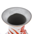 Burnt Orange Porcelain Vase - Foo Dog Design