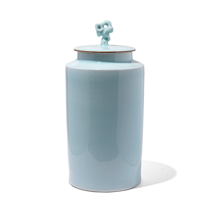 Reproduction Chinese Celadon Glaze Porcelain Tea Caddy | Indigo Antiques