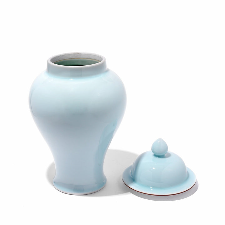 Light Blue Celadon Porcelain Temple Jar | Indigo Antiques
