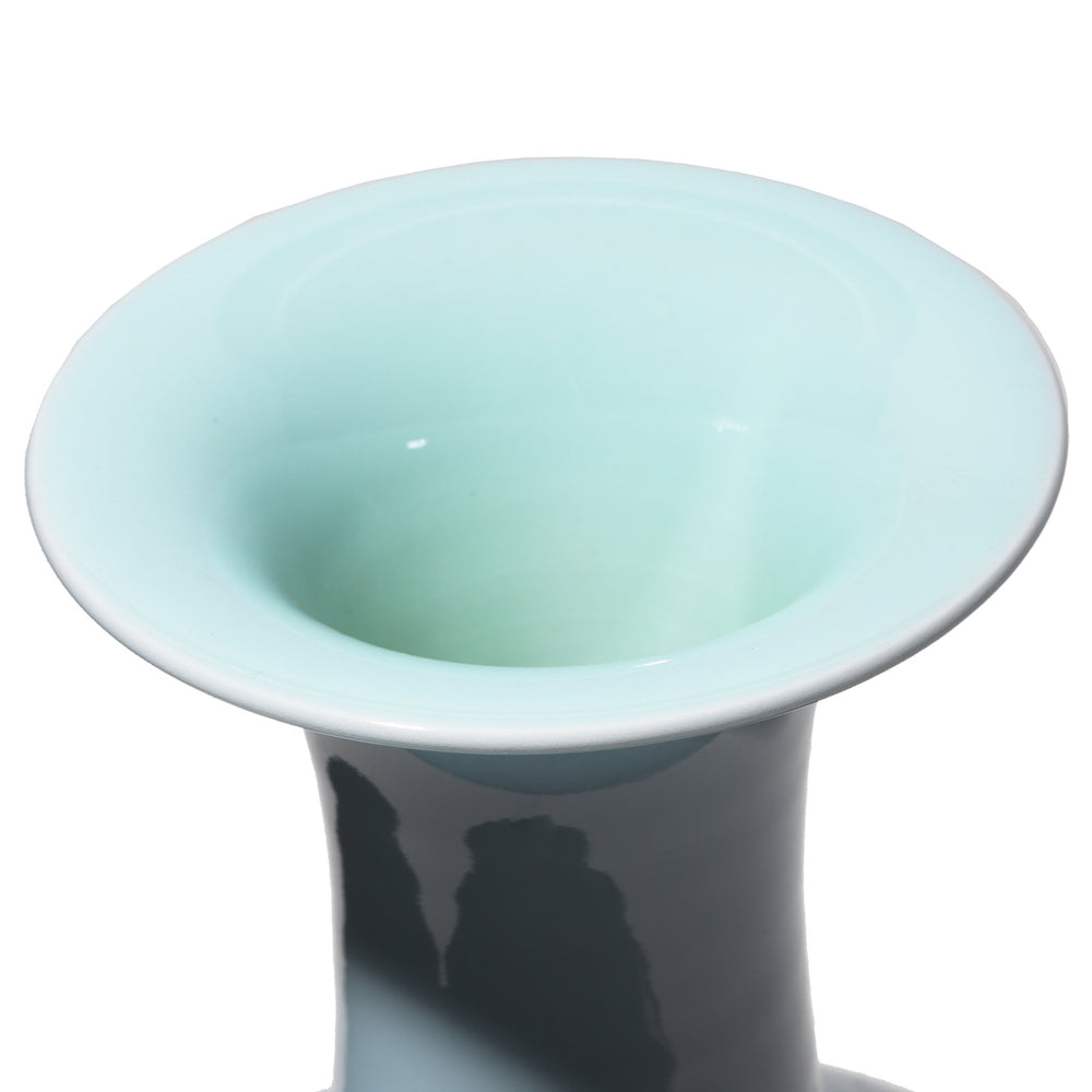 Mouth of Chinese Reproduction Porcelain Celadon Trumpet Mouth Flower Vase | Indigo Antiques
