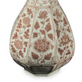 Copper-red Porcelain Yuhuchunping Vase - Peony Design