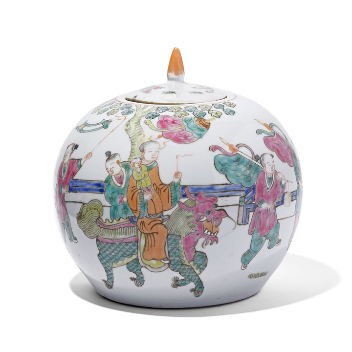 Chinese Reproduction Famille Rose Porcelain Ginger Jar With Lid