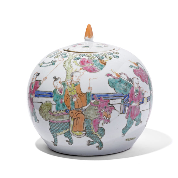 Famille Rose Porcelain Ginger Jar With Lid