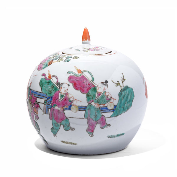 Famille Rose Porcelain Ginger Jar With Lid