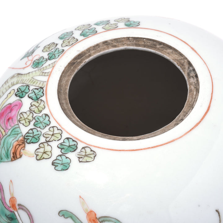 Chinese Reproduction Famille Rose Porcelain Ginger Jar With Lid