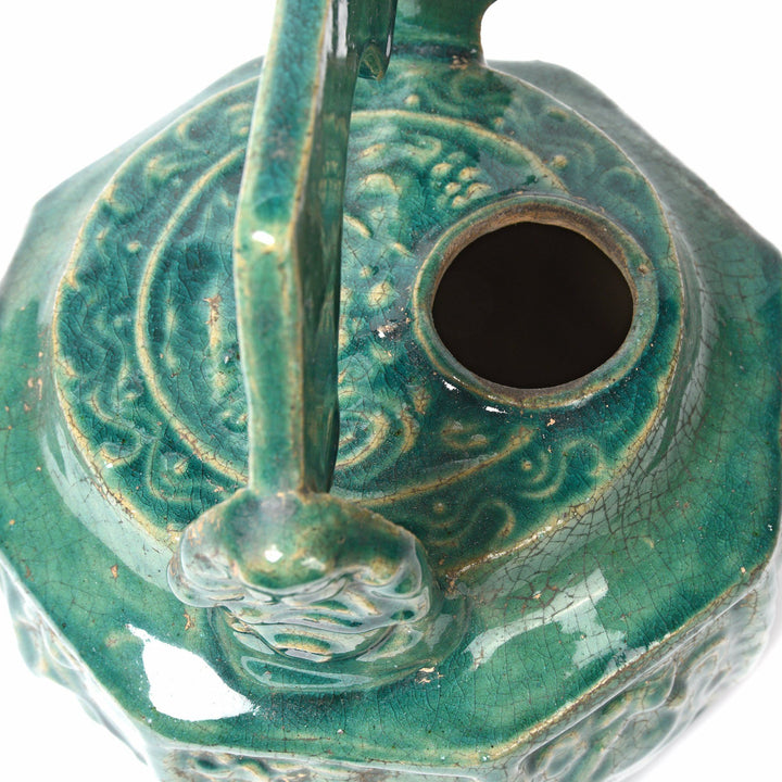 Green Earthenware Teapot | Indigo Antiques