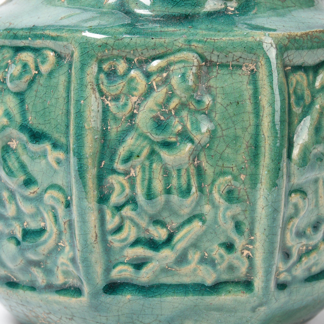 Green Earthenware Teapot | Indigo Antiques