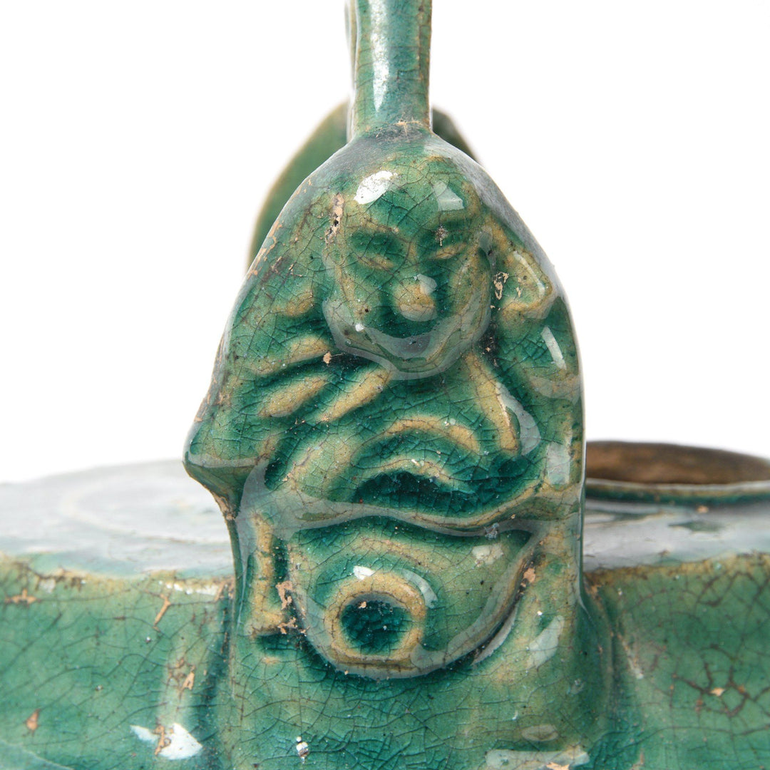 Green Earthenware Teapot | Indigo Antiques