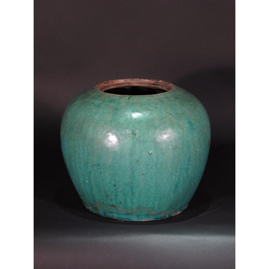 Green Glazed Rice Jar From Shanxi - 19thC - 4 | Indigo Oriental Antiques