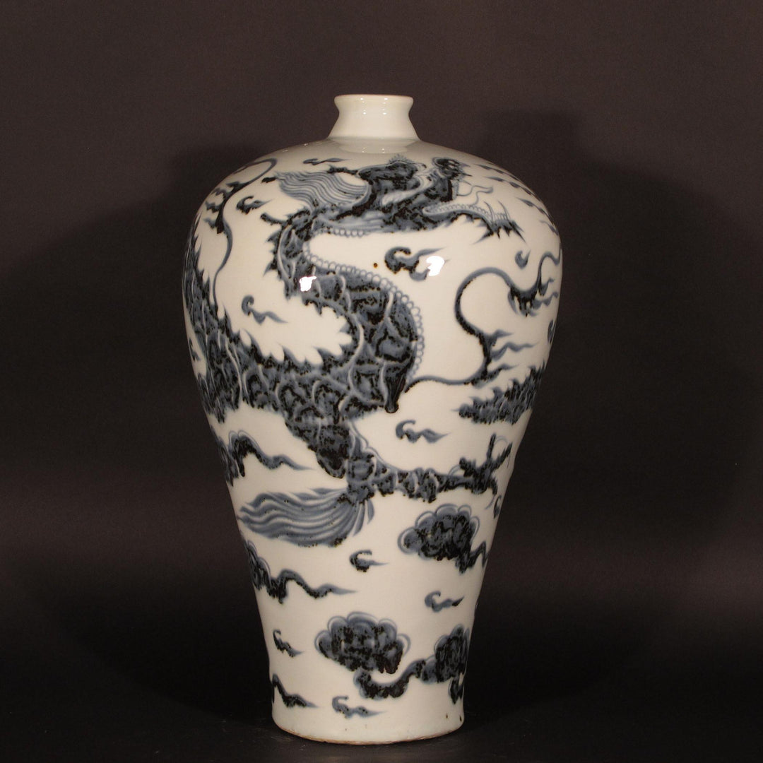 Hand painted Blue & White Meiping Vase | Indigo Oriental Antiques