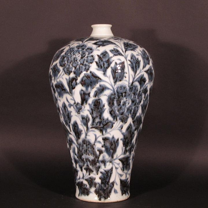 Hand painted Blue & White Meiping Vase | Indigo Oriental Antiques