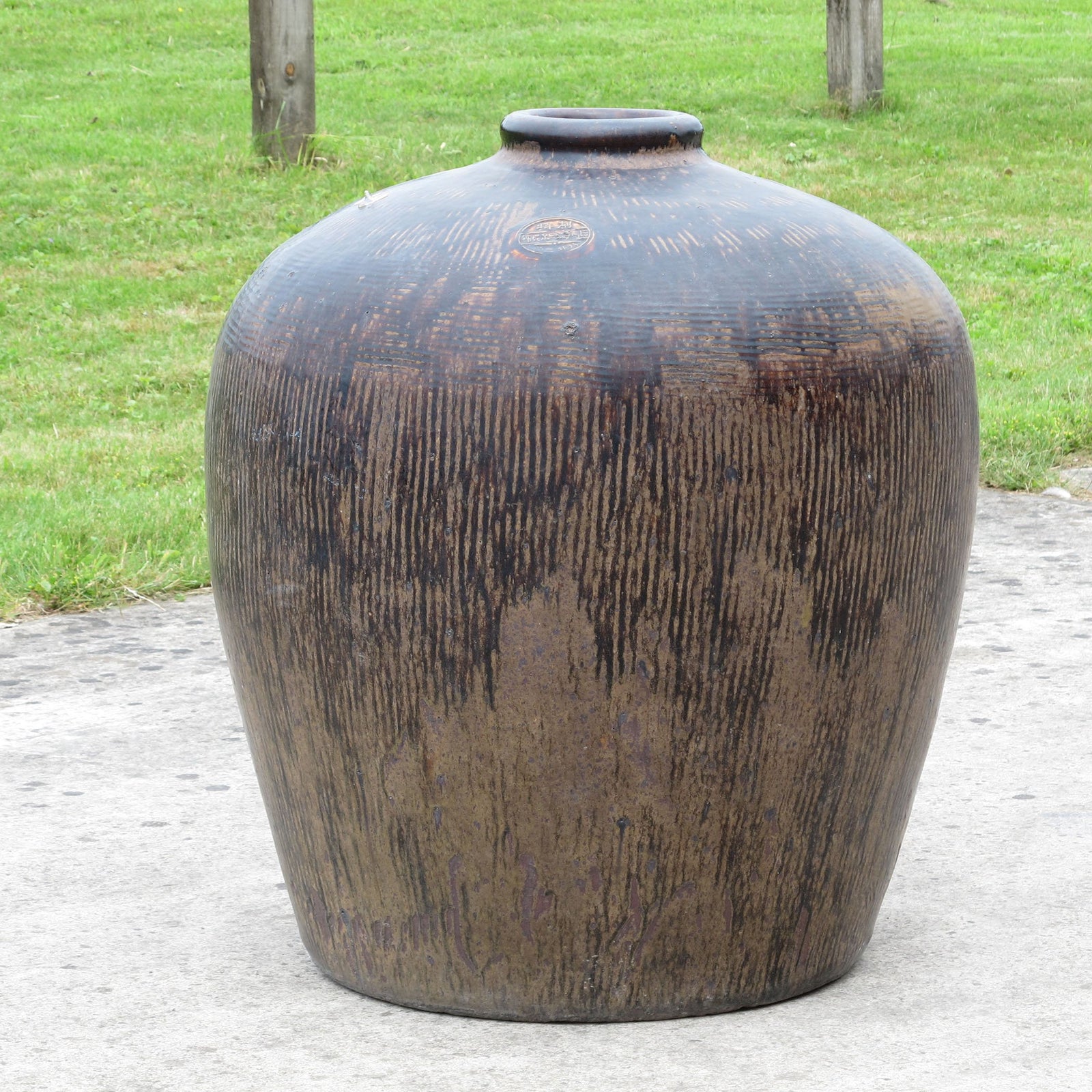 Old Glazed Terracotta Water Pot - Circa 100 Yrs Old | Indigo Oriental Antiques