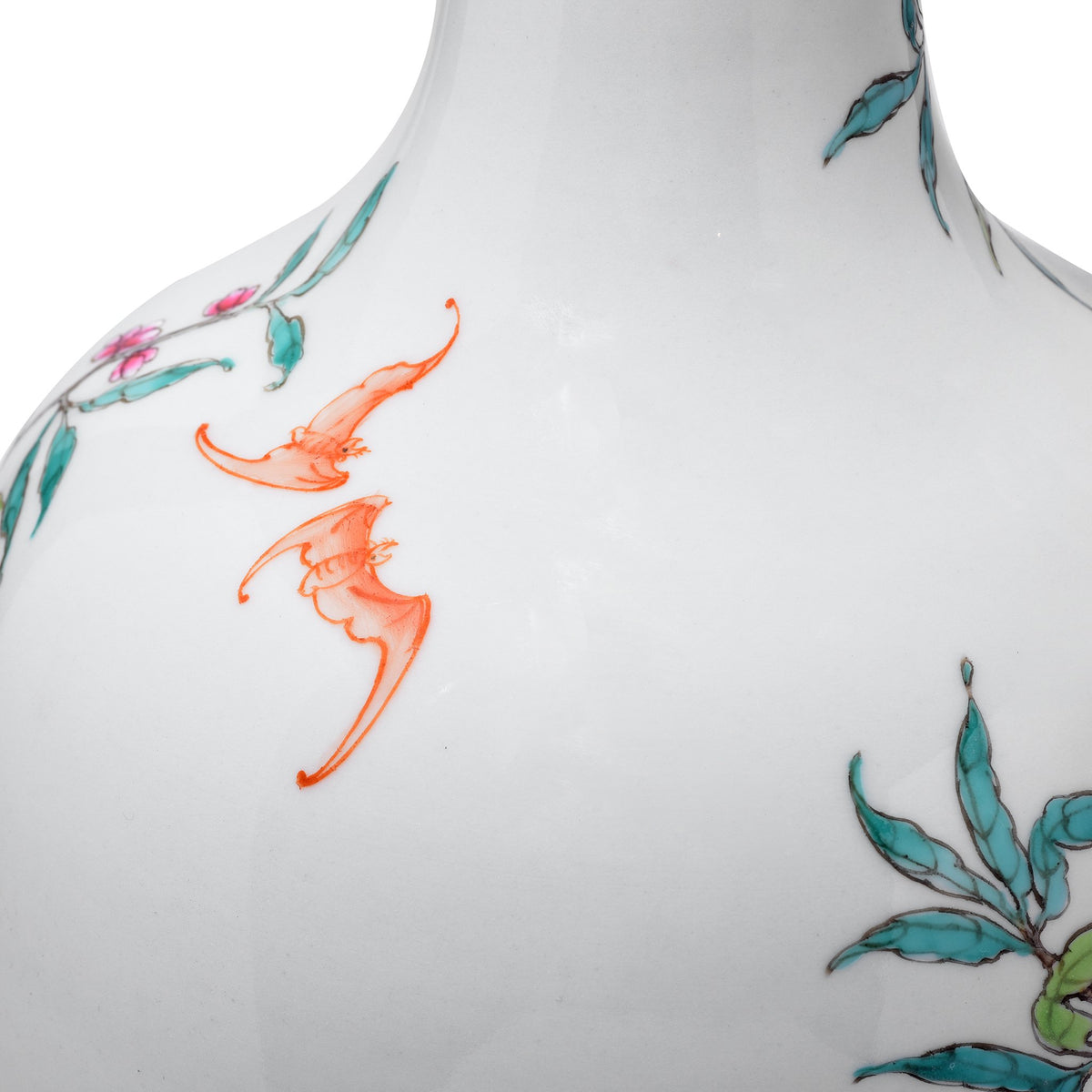 Chinese Reproduction Porcelain Liuyeping Vase - Nine Peach Design