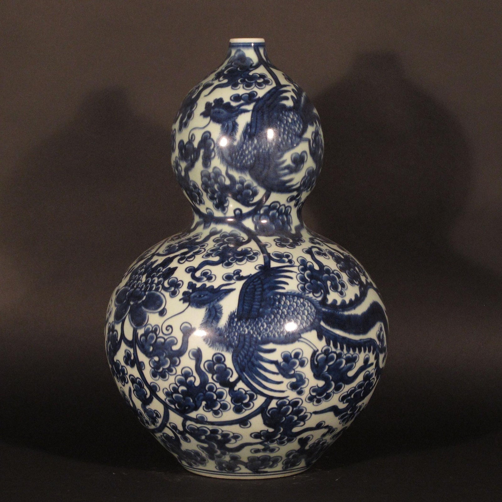 Porcelain Meiping Vase - Blue & White With  Gourd Design | Indigo Oriental Antiques