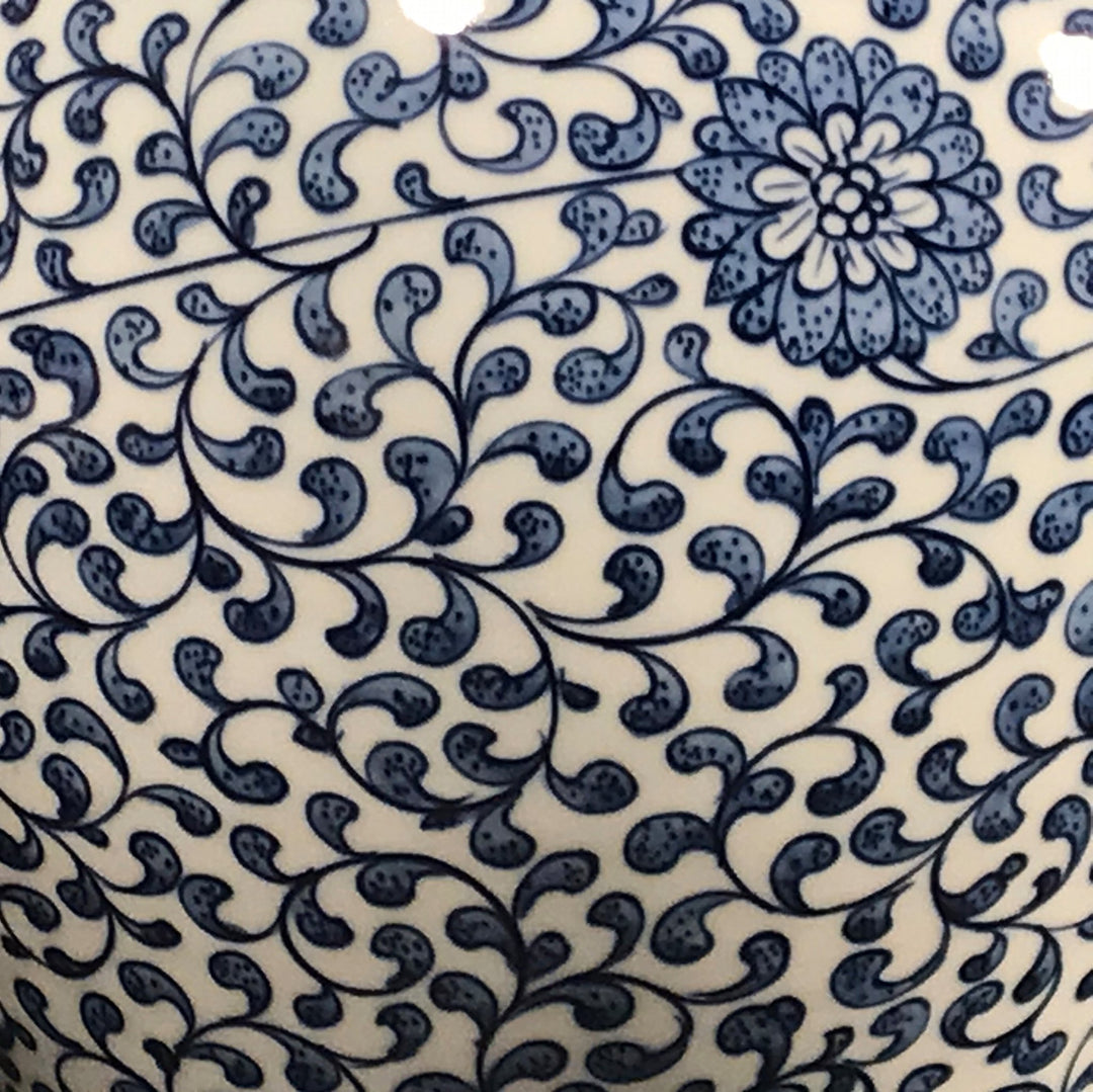 Porcelain Meiping Vase - Blue & White With Peony Design | Indigo Oriental Antiques