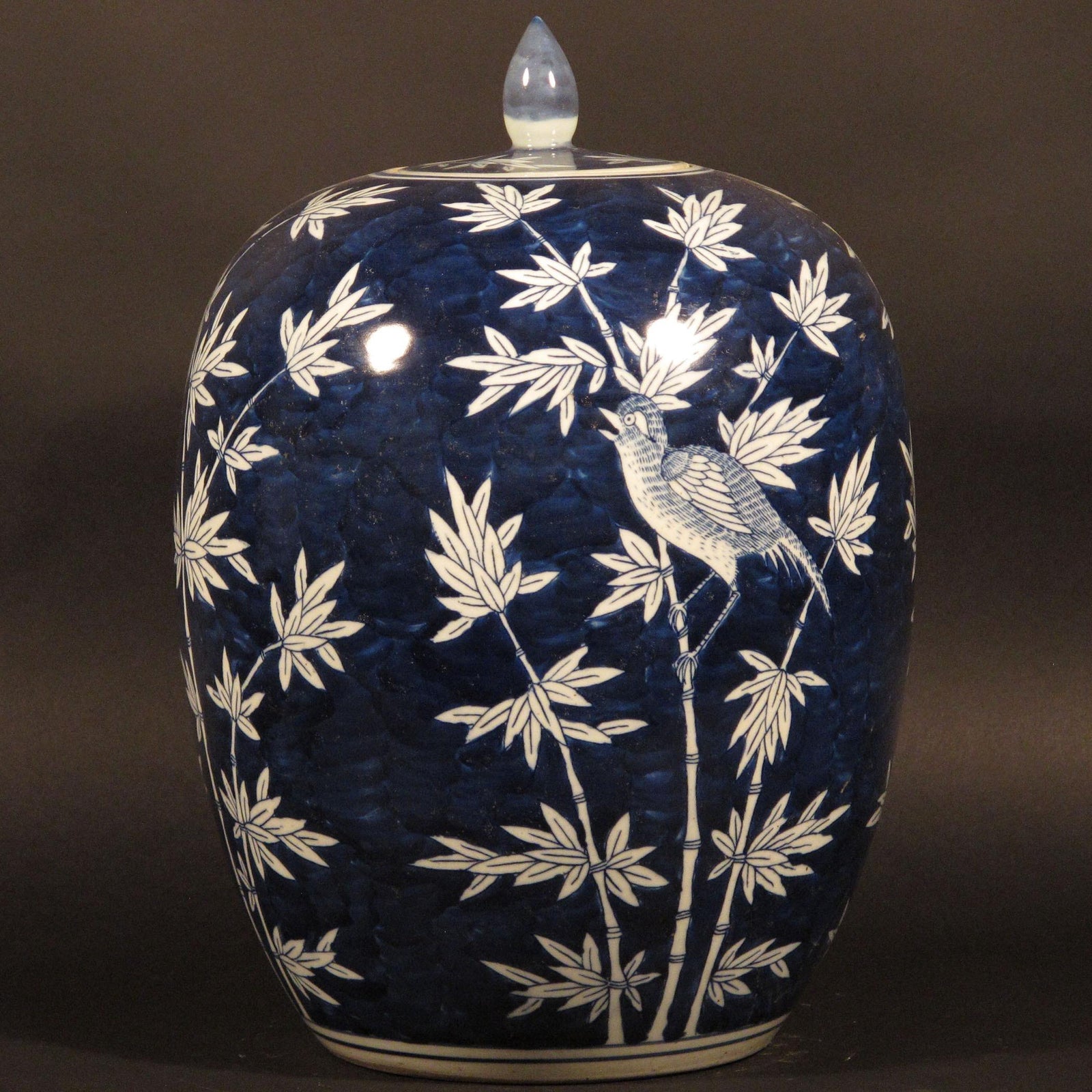 Porcelain Rice Pot Bamboo Design | Indigo Oriental Antiques