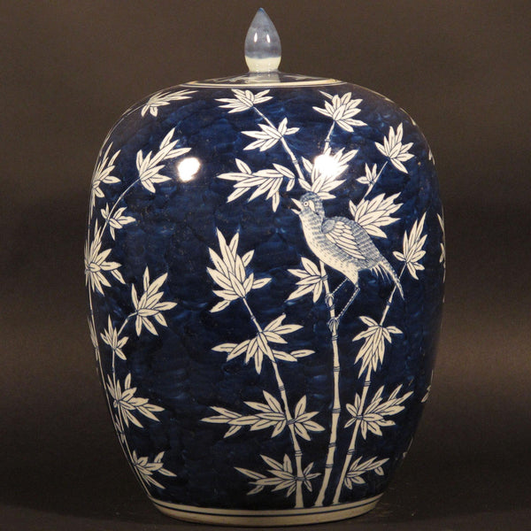 Porcelain Rice Pot Bamboo Design