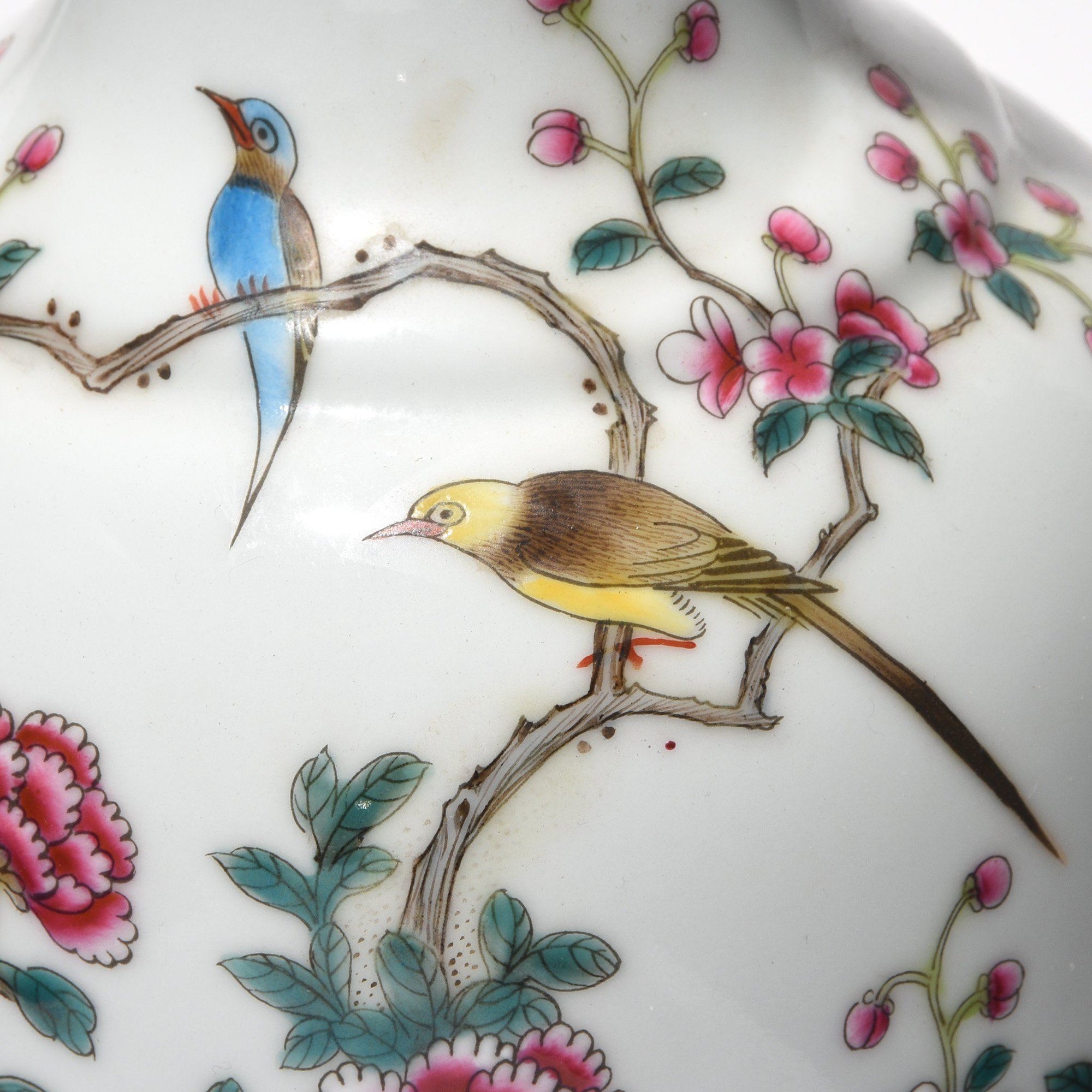 Porcelain Rouleau Vase - Famille Rose Design | Indigo Antiques
