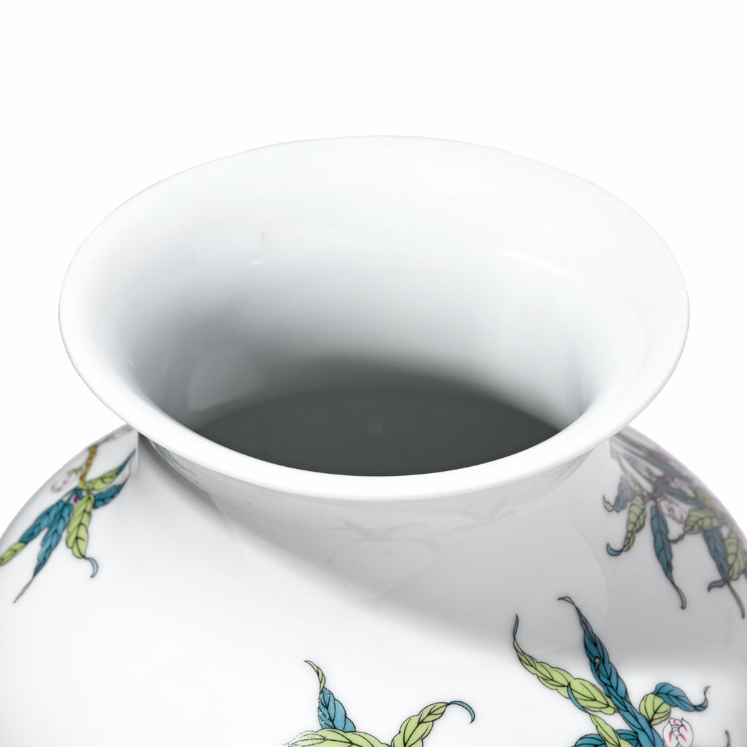 Chinese Reproduction Porcelain Rouleau Vase - Five Peach Design