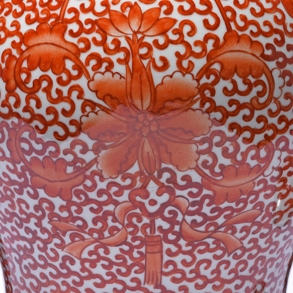Porcelain Temple Jar -  Kangxi Orange Design