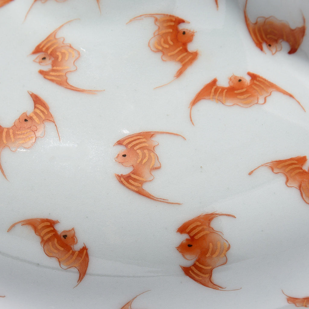 Porcelain Tianqiuping Vase - Burnt Orange Bats