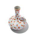 Porcelain Tianqiuping Vase - Burnt Orange Bat Design