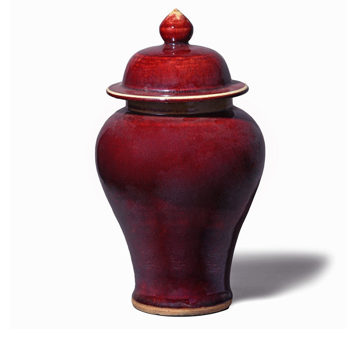 Reproduction Chinese Sang De Boeuf Porcelain Temple Jar | Indigo Antiques